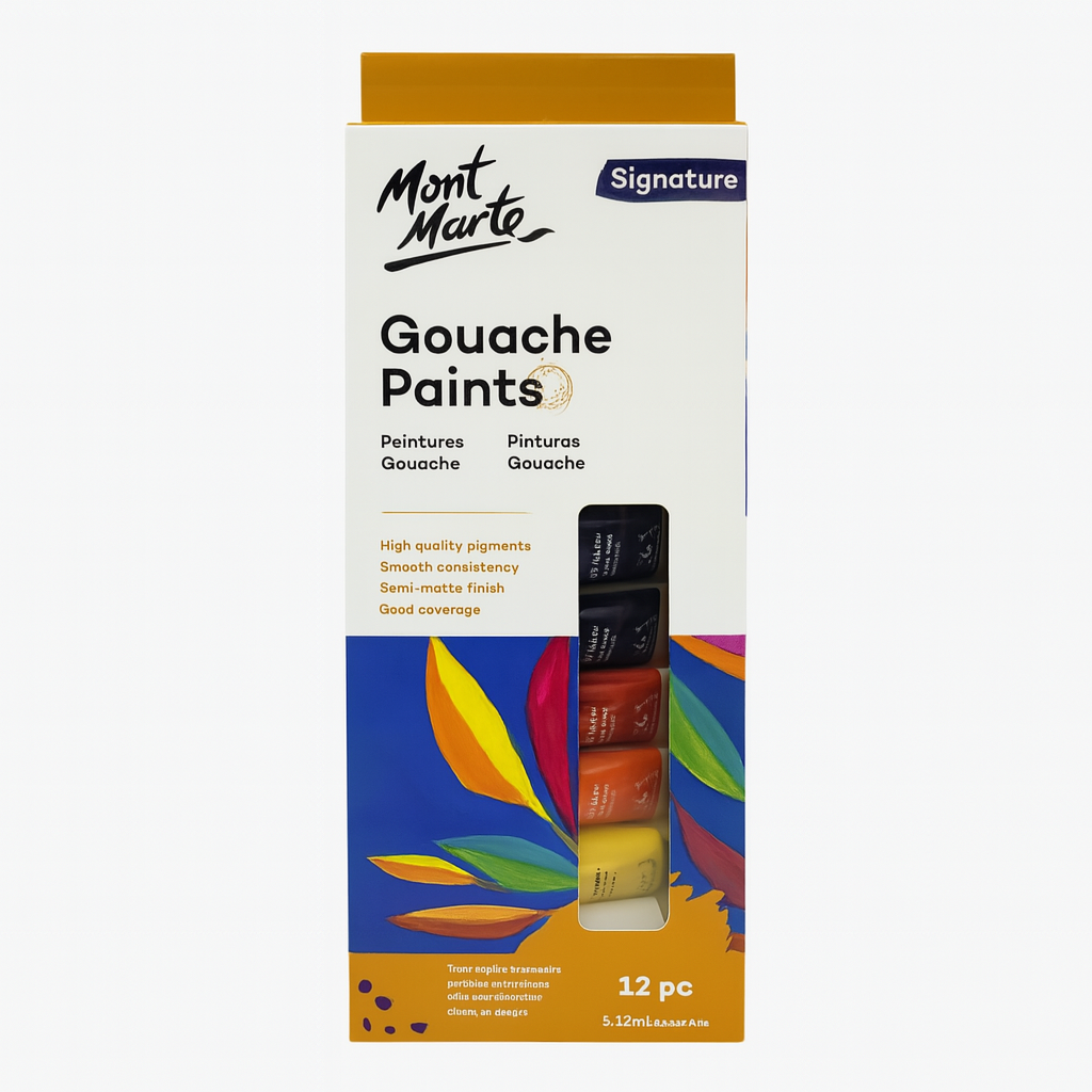 Mont Marte Gouache Paints 12 Colors || الوان قواش مونت مارت ١٢ لون