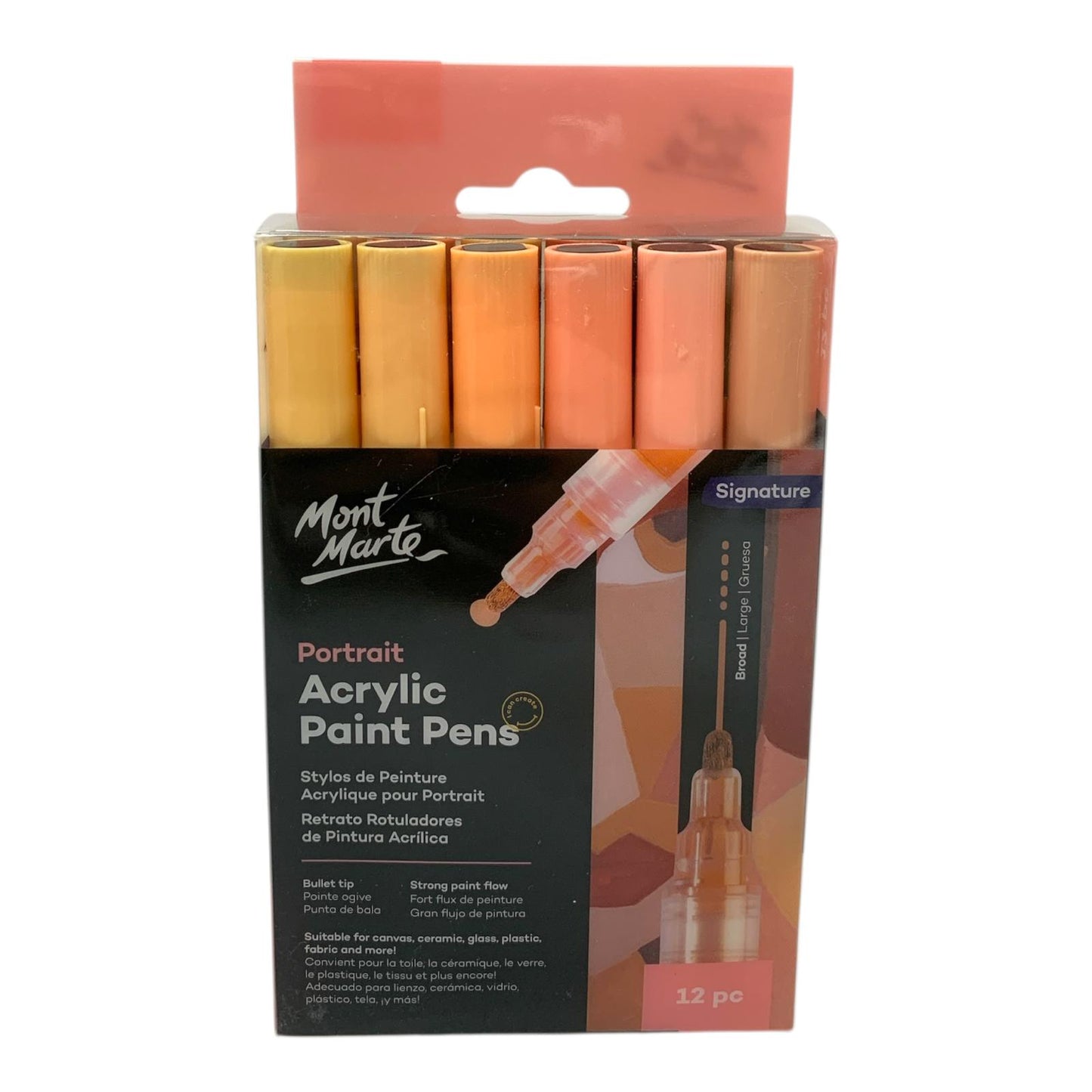 Mont Marte Portrait Acrylic Paint Markers 12 Colors || الوان اكريليك ماركرز بورتريه مونت مارت ١٢ لون