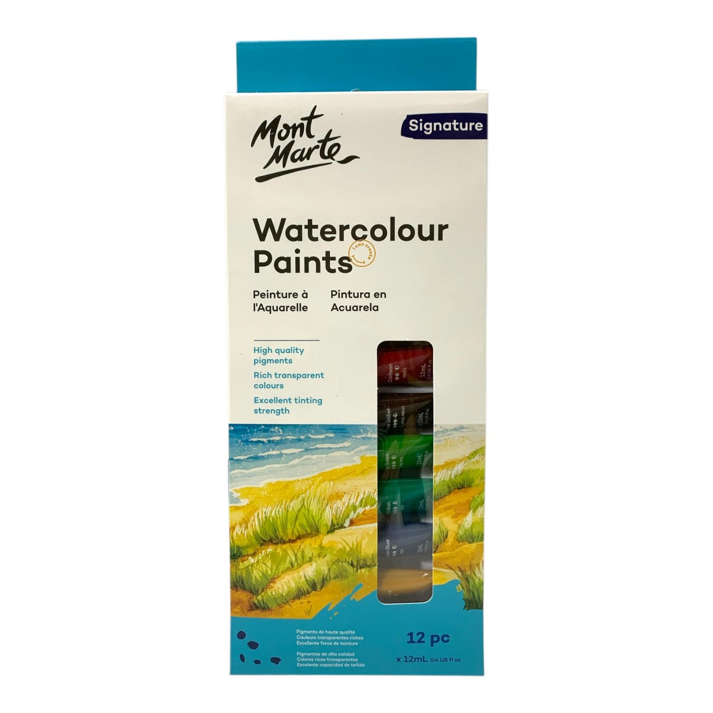 Mont Marte Watercolor Paints 12 Colors || الوان مائية مونت مارت ١٢ لون