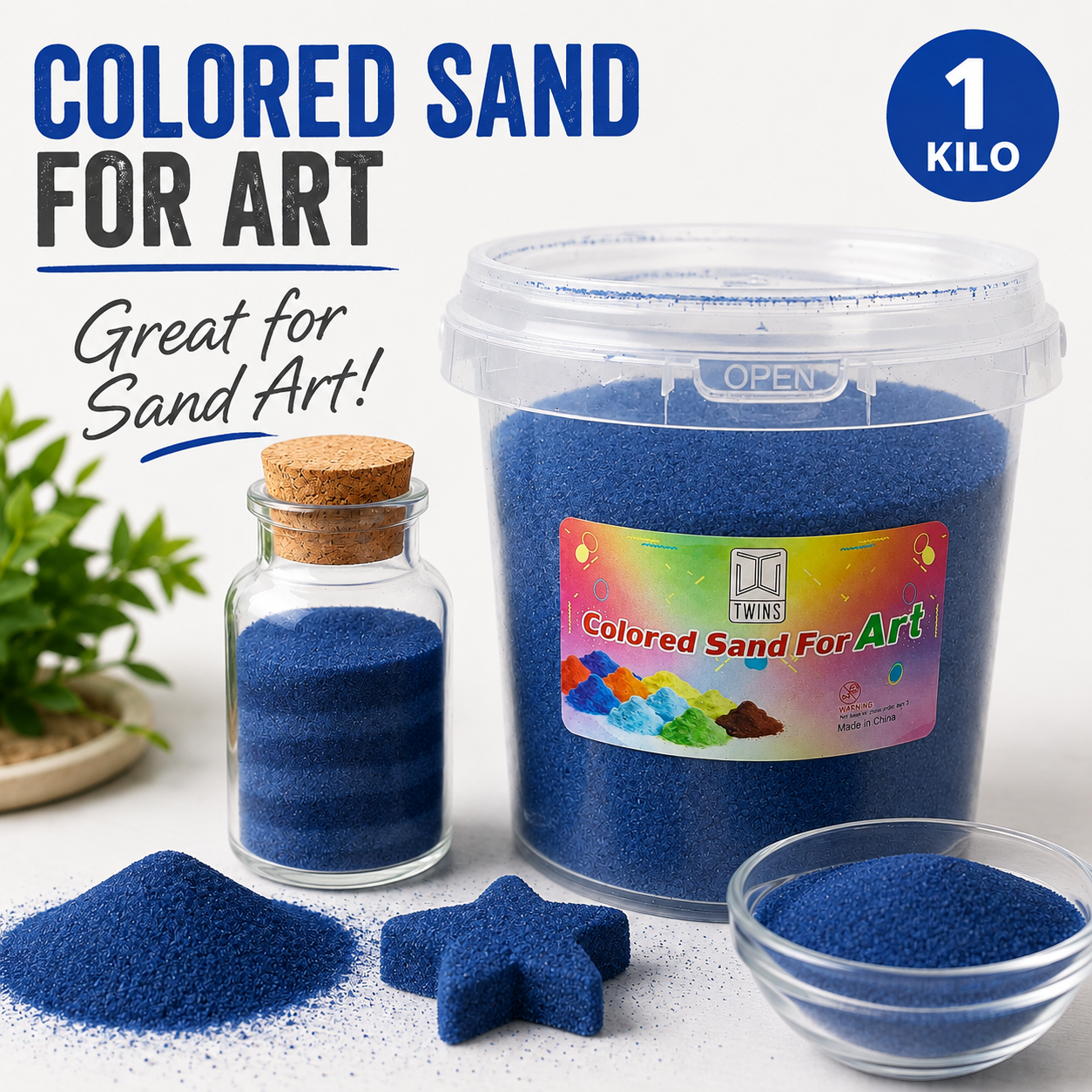 Twins Colored Sand 1 Kilo Navy || رمل ملون توينز 1 كيلو كحلي