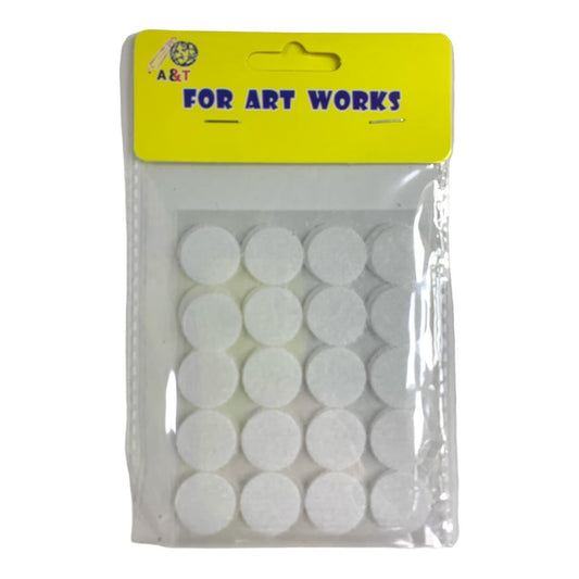 A&T White Circular Velcro Small Size || عاشق و معشوق لون ابيض دائري صغير اي اند تي