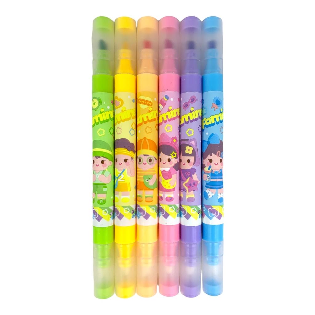 Erasable Highlighter Set 6 Colors || مجموعة اقلام هيالايتر ماسحة عدد ٦ لون