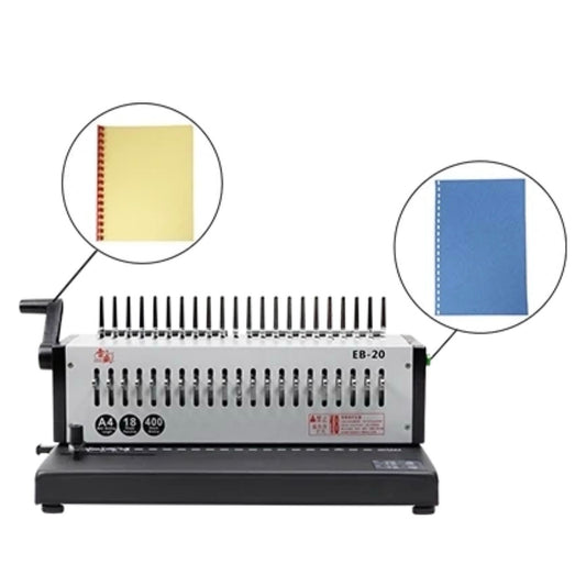 SMQ RAYSON Electric Comb Binding Machine Metal Body 20 sheets HEAVY DUTY EB-20 || ماكينة تجليد كهربائي تغليف حلزوني من رايسون جسم معدني 20 ورقة شديدة التحمل EB-20