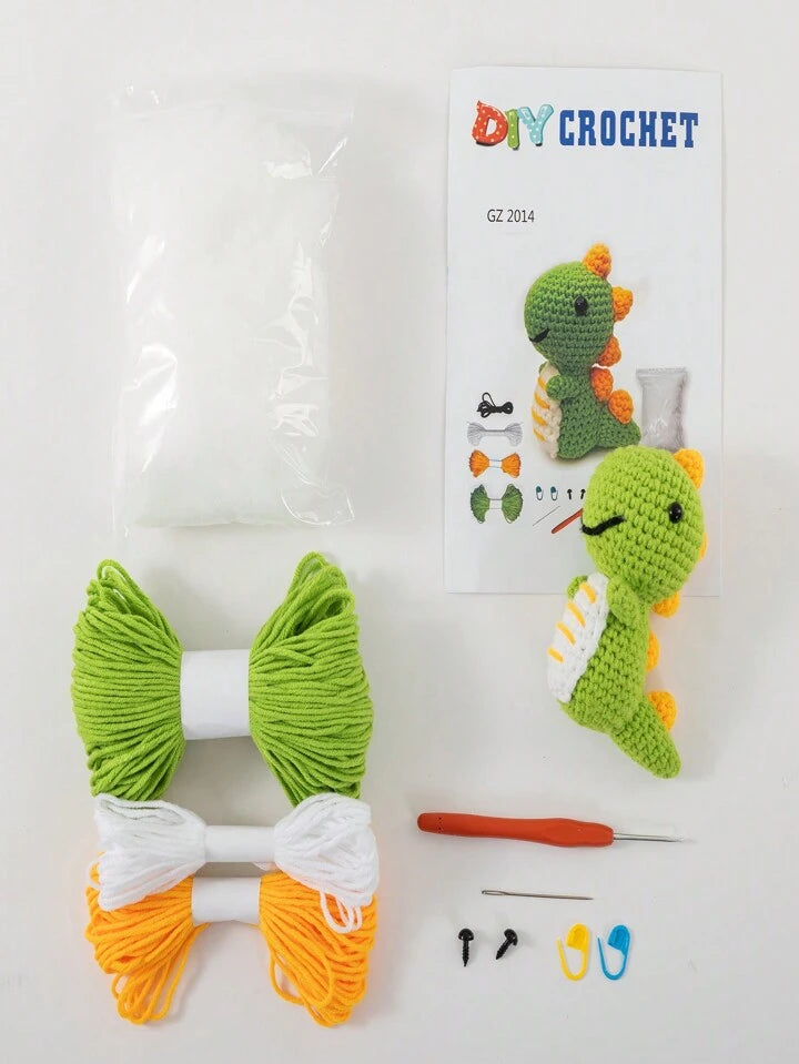 Dinosaur Crochet Package with Turorial || مجموعة كروشيه مع فيديو توضيحي شكل ديناصور