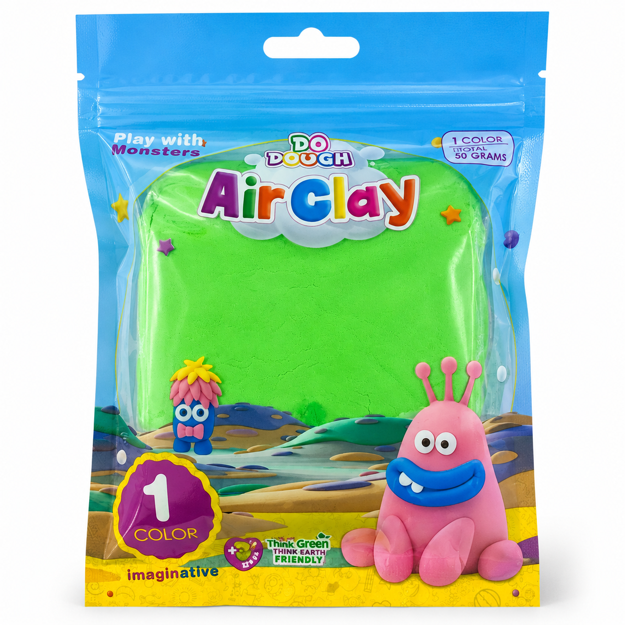 Do Dough Air Clay 50 Grams Green || طين قطني دو دوه 50 جرام اخضر