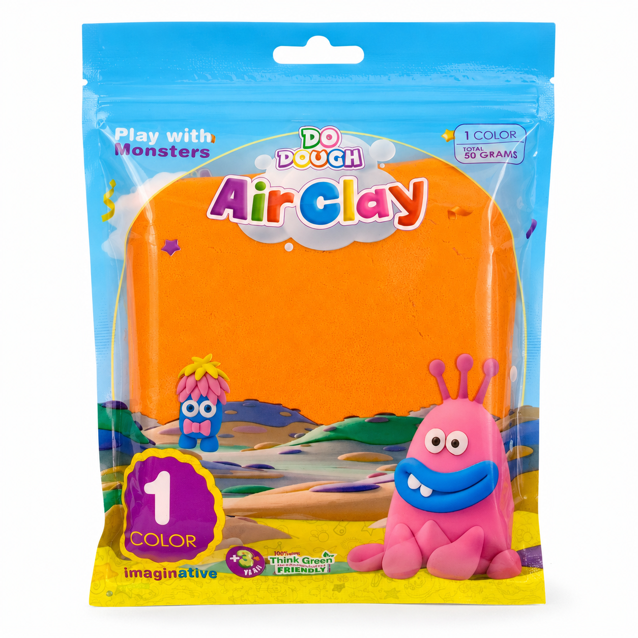 Do Dough Air Clay 50 Grams Dark Yellow || طين قطني دو دوه 50 جرام اصفر غامق