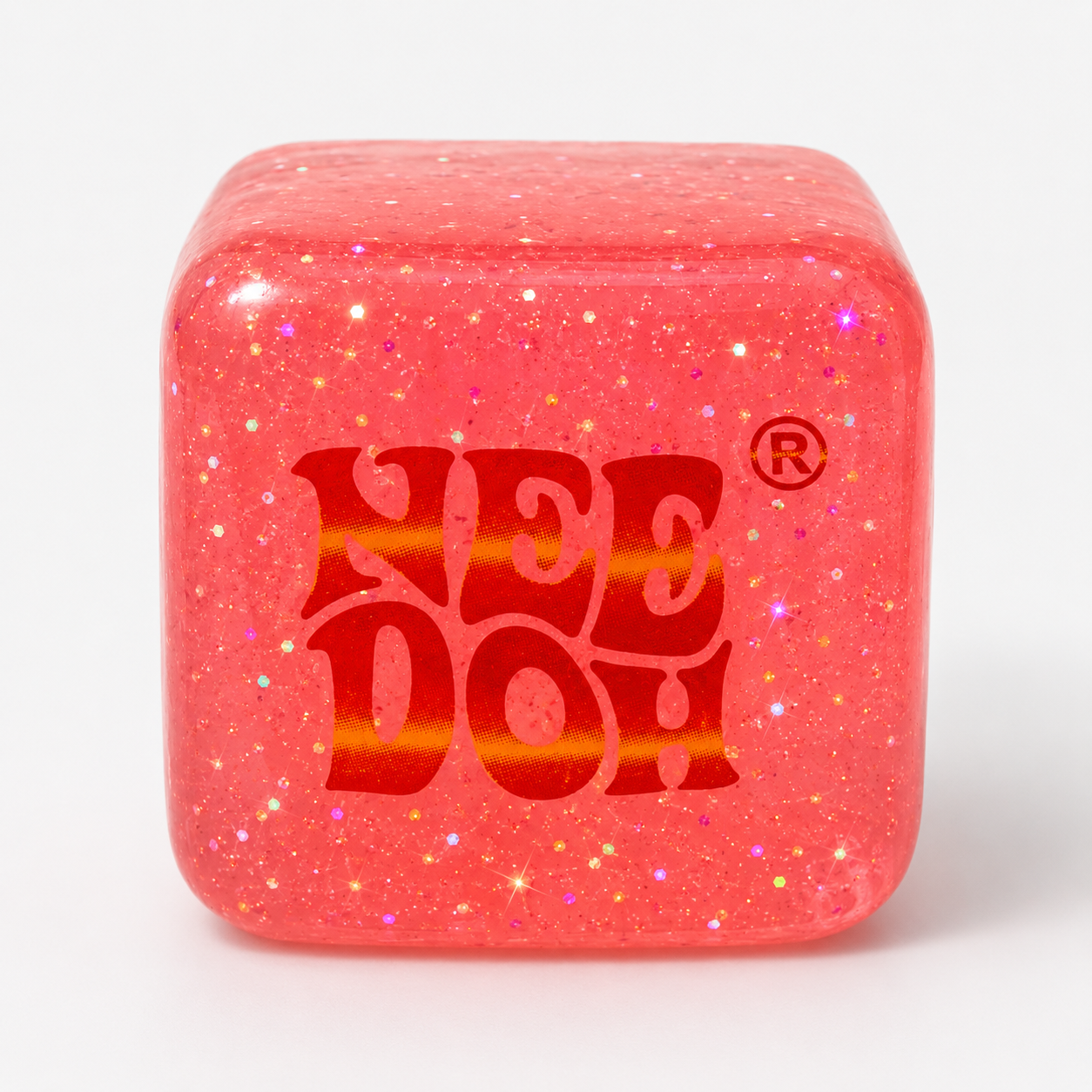 Needoh Squishy Glitter Nice Cube Pink || مكعب نيدو سكوشي جلتر وردي