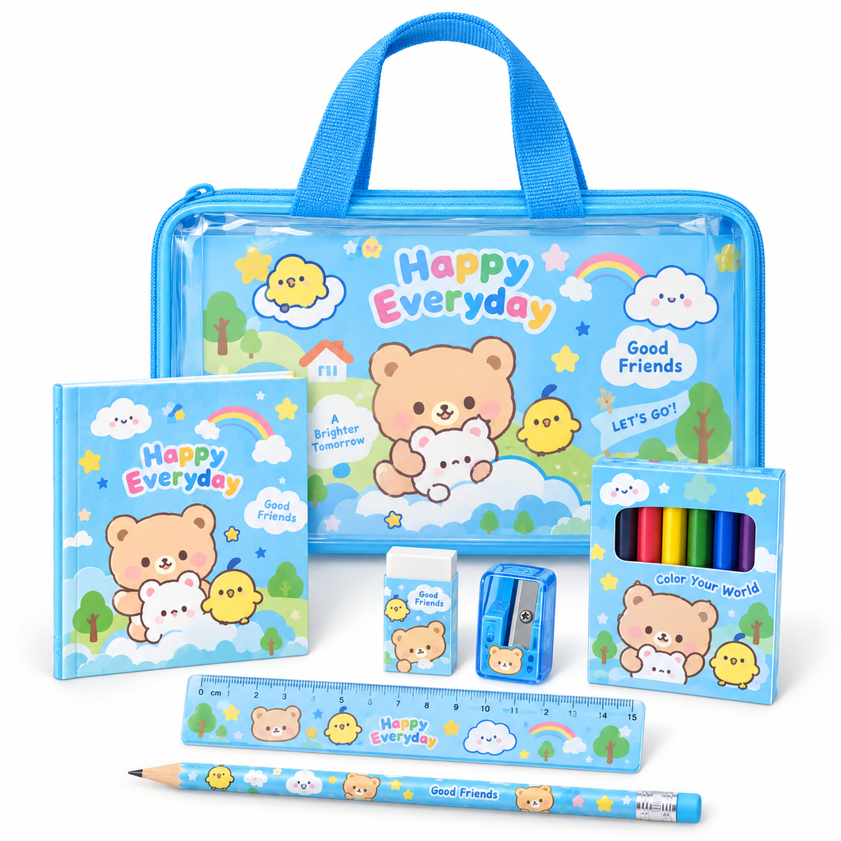 Good Friends Kids Stationery Set with Carry Bag || طقم قرطاسية أطفال جود فريندز مع حقيبة