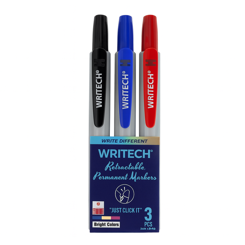 Writech Retractable Pens 3 Pcs || اقلام كبس رايتك 3 لون