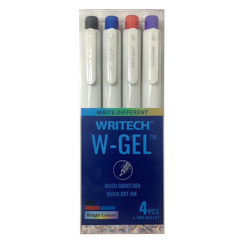 Writech Retractable Gel Pens 4 Pcs || اقلام جل كبس رايتك 4 لون