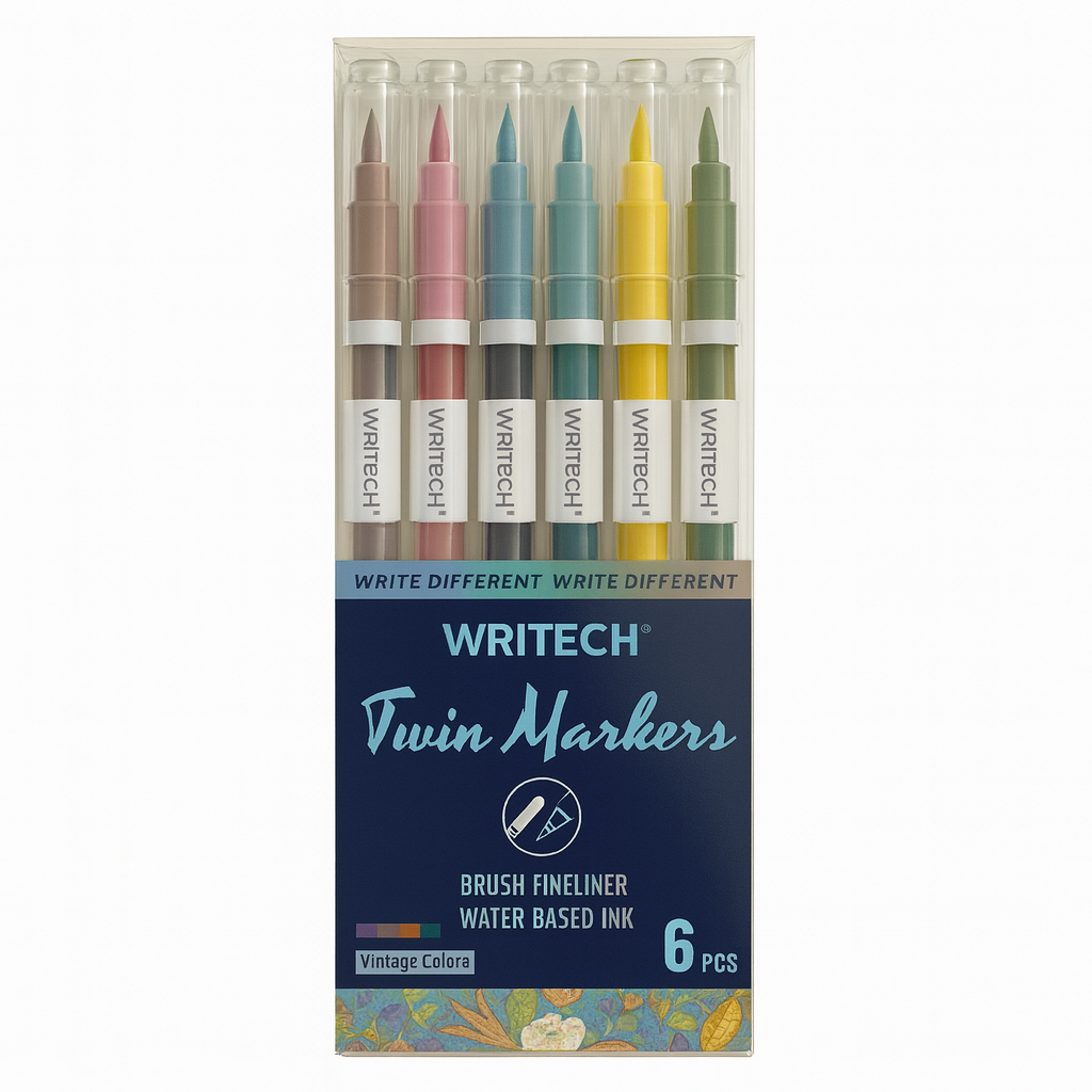 Writech Twin Markers 6 Vintage Colors || الوان رايتيك راسين عدد 6 لون فنتج