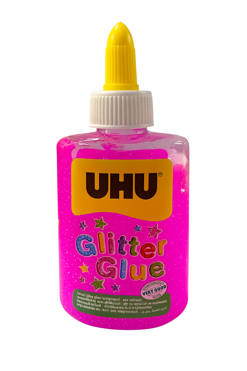 UHU Colored Liquid Glitter Glue 90g Pink Color || صمغ يوهو سائل ملون زري 90 جرام لون وردي