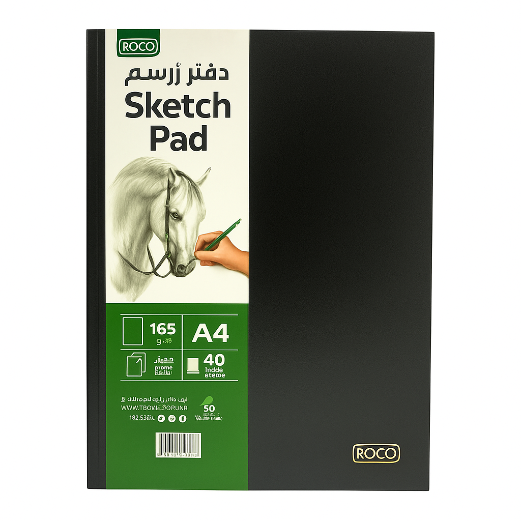 Rocco Sketch Pad A4 Size 40 Papers 165 gsm || دفتر رسم سكتش روكو حجم اي فور 40 ورقه 165 جرام