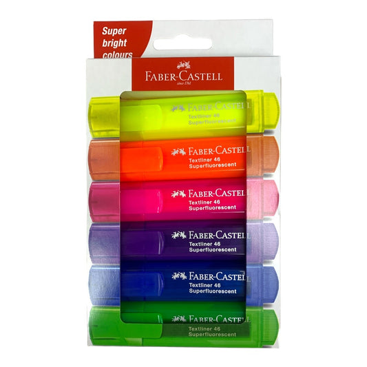 Faber Castell Highlighter Set 6 Bright Colors || مجموعة اقلام تضليل هايلايتر فيبر كاستل ٦ لون فاقع