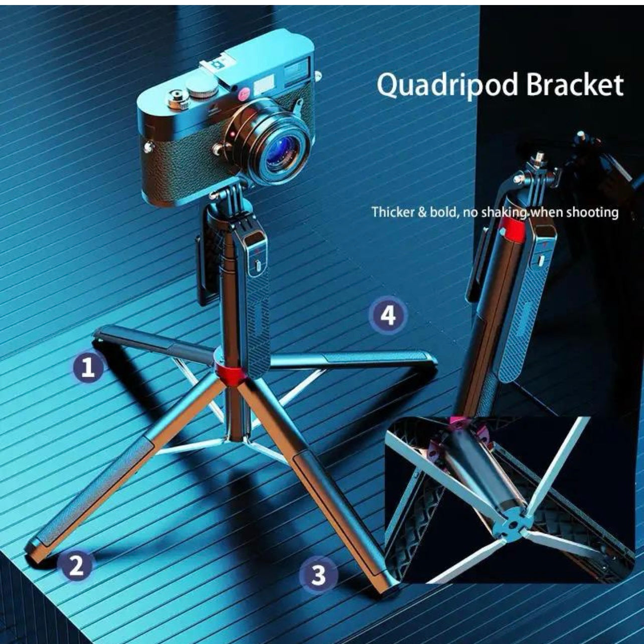 SMQ Handheld Quadripod Selfie Stick MY 7503 اس ام كيو عصا سيلفي رباعية الأرجل محمولة