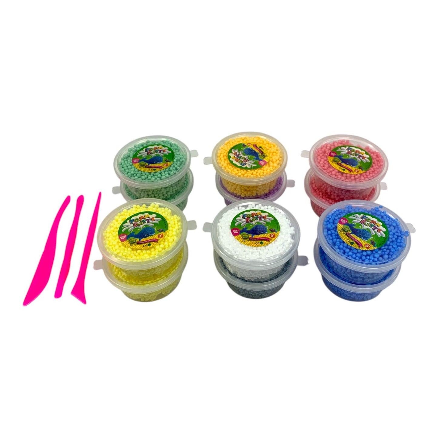 Foam Putty Set 12 Pcs || طين حبيبات ١٢ لون