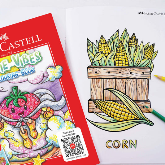 Faber Castell Veggie Vibes Coloring Book || دفتر تلوين للاطفال فيبر كاستل الخضار المرحة