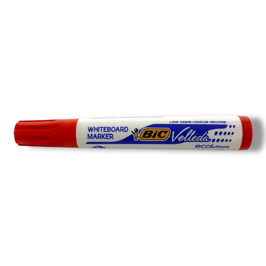 Bic Velleda Whiteboard Marker Round Tip Red || قلم صبورة بيك راس مدور فيليدا احمر