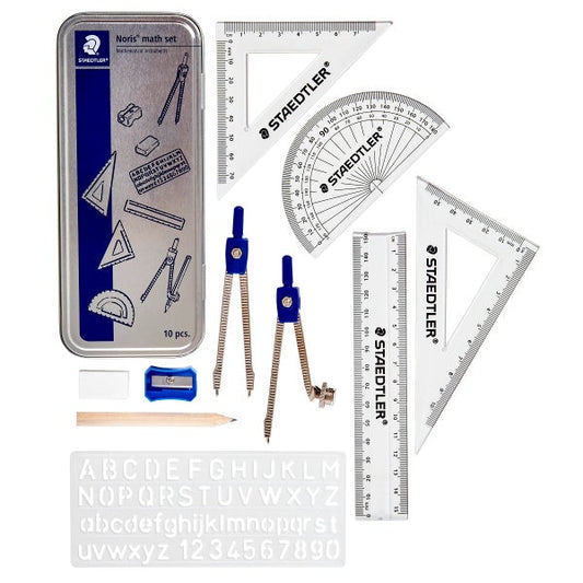 Staedtler Noris Math Set 10 pcs || علبة هندسة ستدلر نوريس ١٠ قطعة