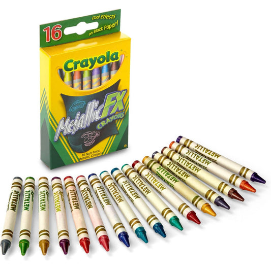 Crayola Metallic FX Crayons 16 Colors || الوان شمعية كرايولا 16 لون ميتاليك