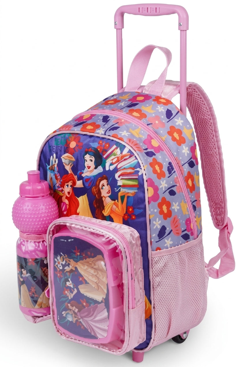 DISNEY PRINCESS CREATE YOUR OWN FAIRYTALE 3 IN 1 TROLLEY SET 13" || طقم شنطة تروللي ديزني برينسيس، اصنعي حكايتك الخيالية الخاصة 3 في 1 ، 13 إنش