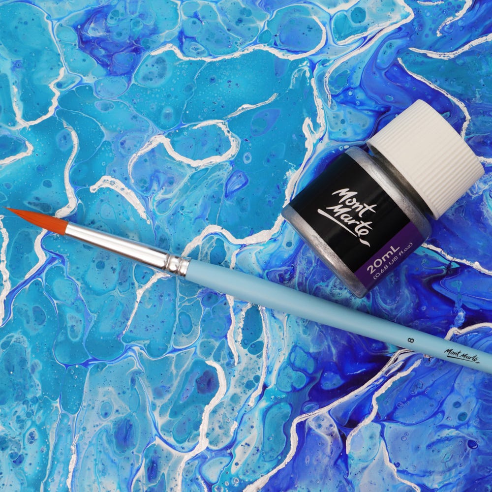 Mont Marte Silver Foil Paint Premium 20ml || ورق رسم فضي مذاب مونت مارت ٢٠ مل