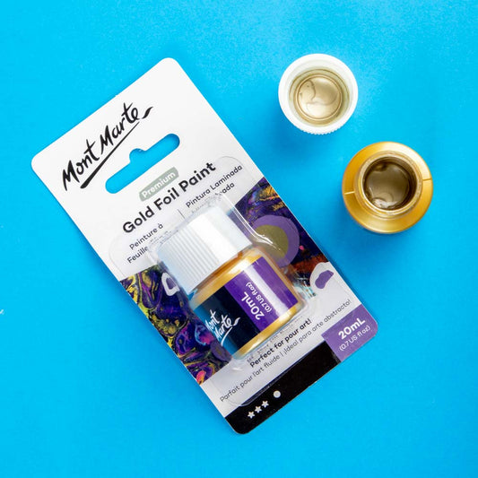 Mont Marte Gold Foil Paint Premium 20ml || ورق رسم ذهبي مذاب مونت مارت ٢٠ مل