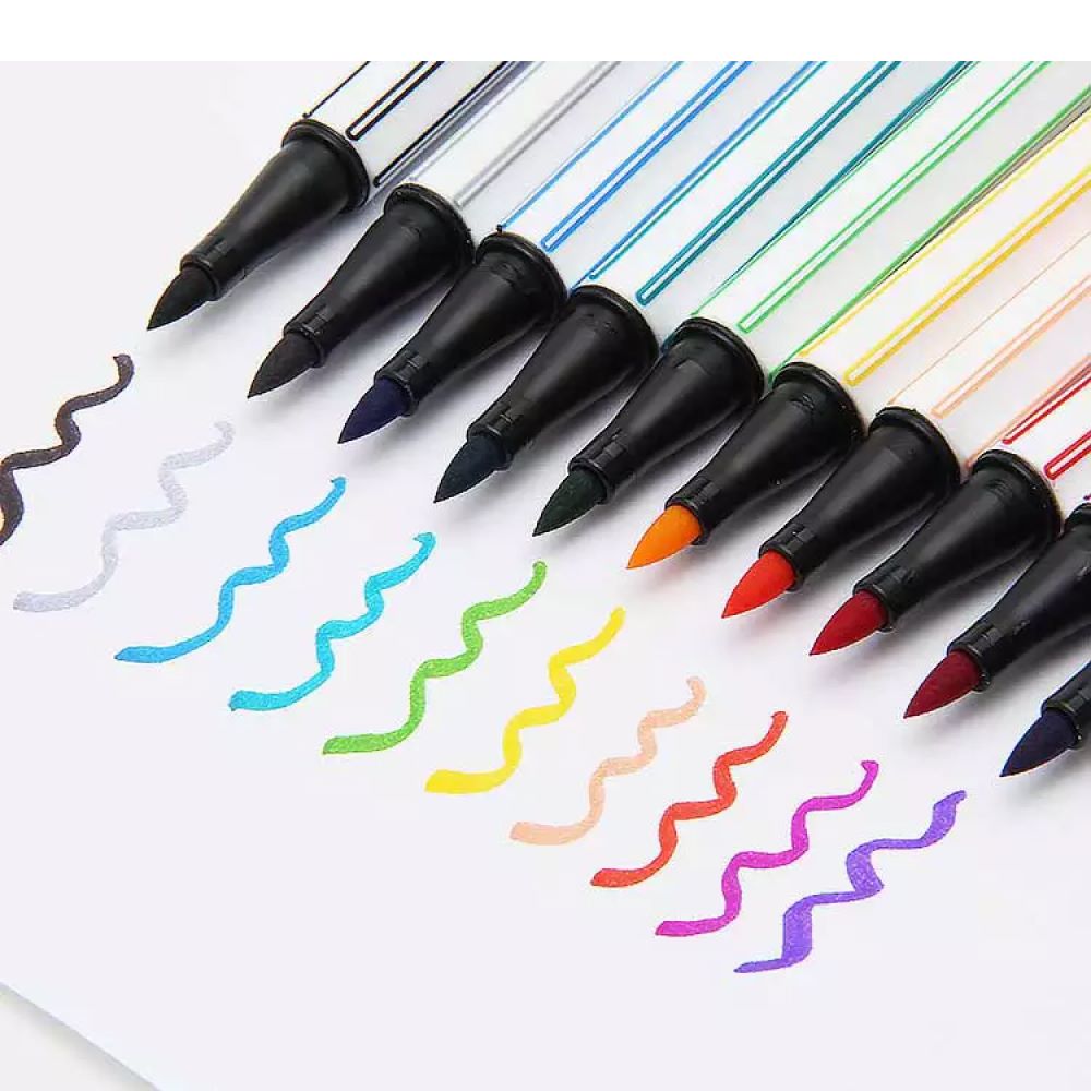 Stabilo Brush Pen 10 Colors || اقلام ستابيلو برش ماركر ١٠ لون