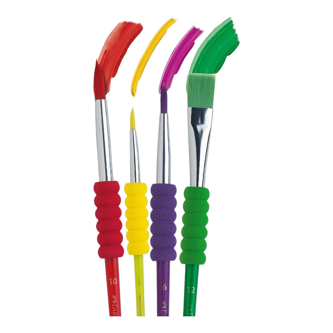 Faber Castell Soft Grip Paint Brush Set Kids Paint Brushes || فرش رسم فيبر كاستل للاطفال درجات