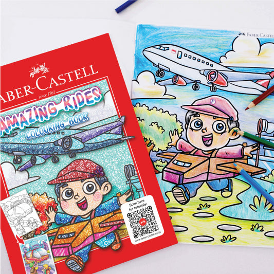 Faber Castell Amazing Rides Coloring Book || دفتر تلوين للاطفال فيبر كاستل الولد الرحال