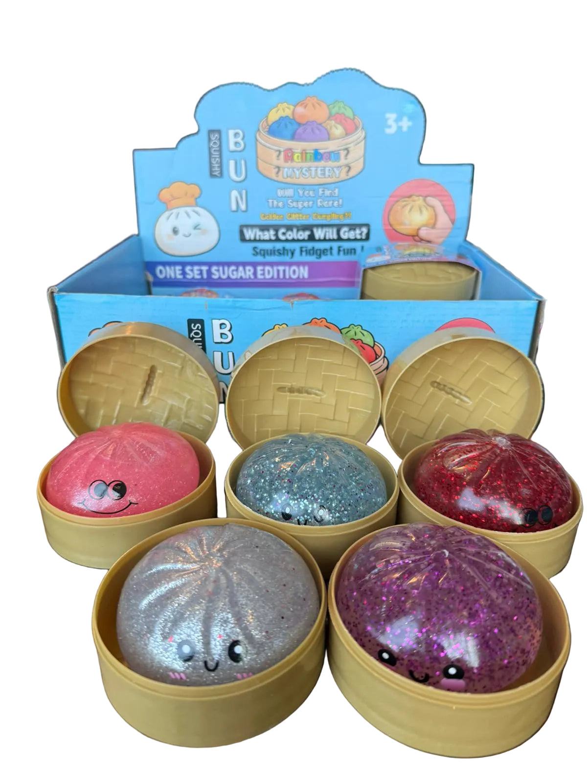 Dumpling Squishy Blind Box Assorted Colors Glitter || دامبلغ سكويشي بلايند بوكس الوان متنوعة قلتر