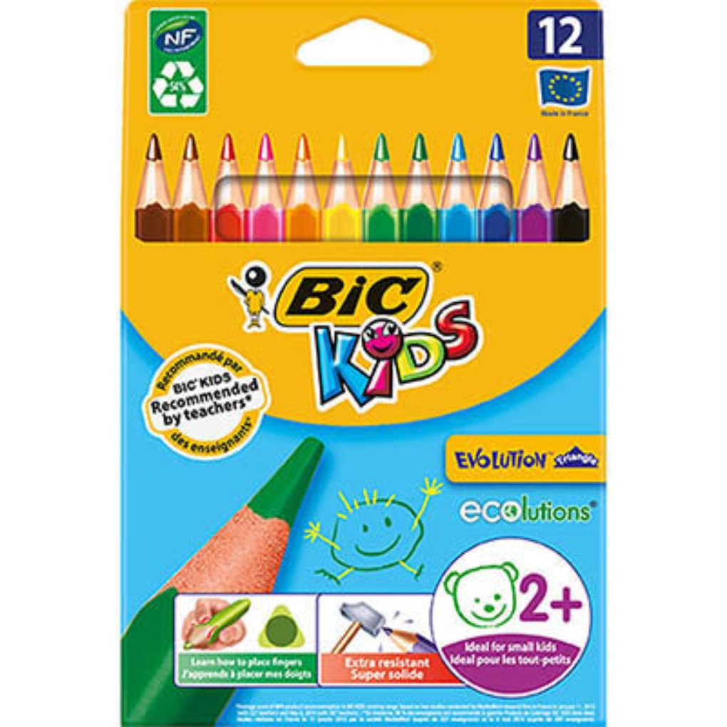 Short Colored Pencils, Pack of 12 (12 pencils)