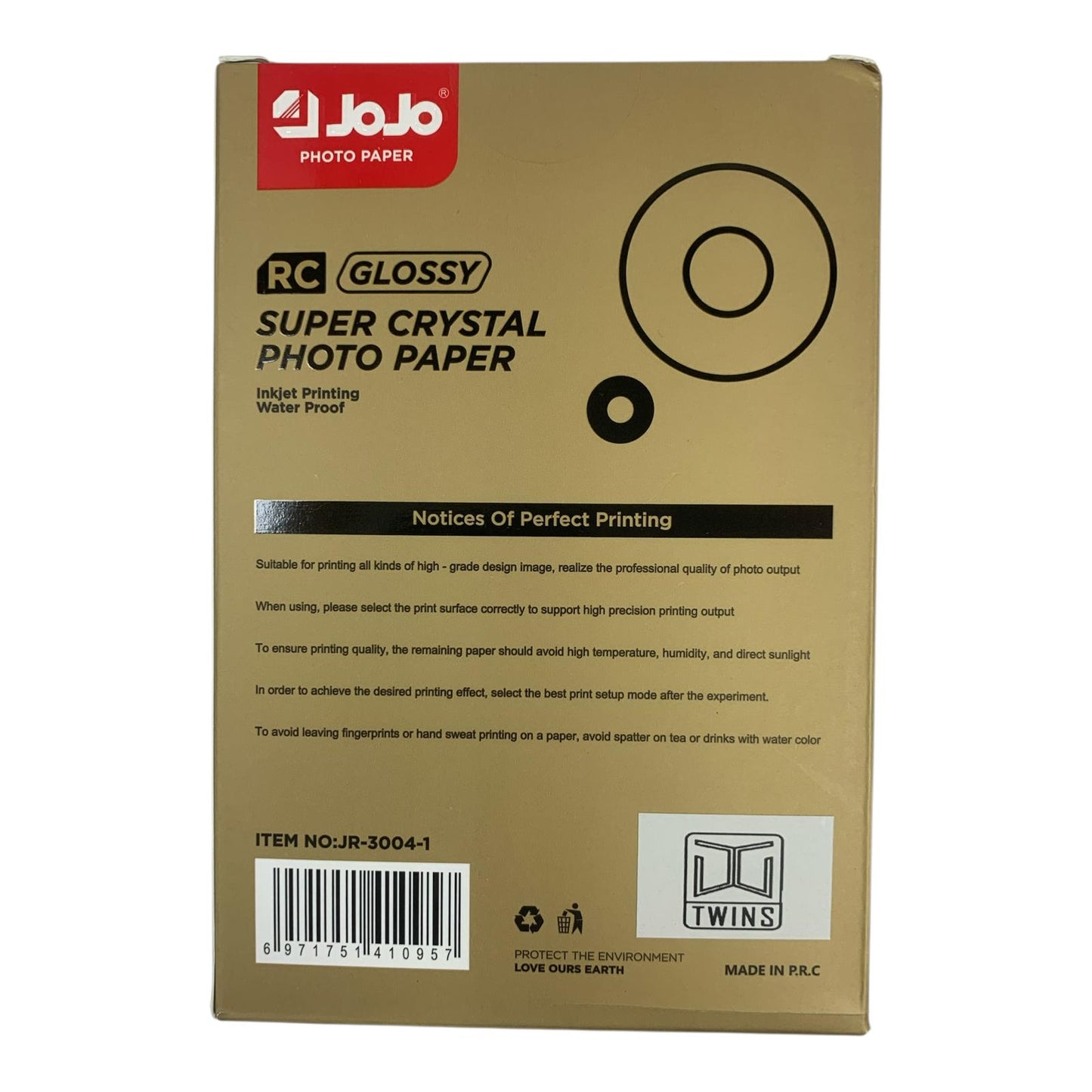 Jojo Paper Super Crystal Glossy Photo Paper 100 Sheets 10 x 15 cm || ورق جوجو لامع جلوسي للصور ١٠٠ ورقة مقاس ١٠*١٥ سم