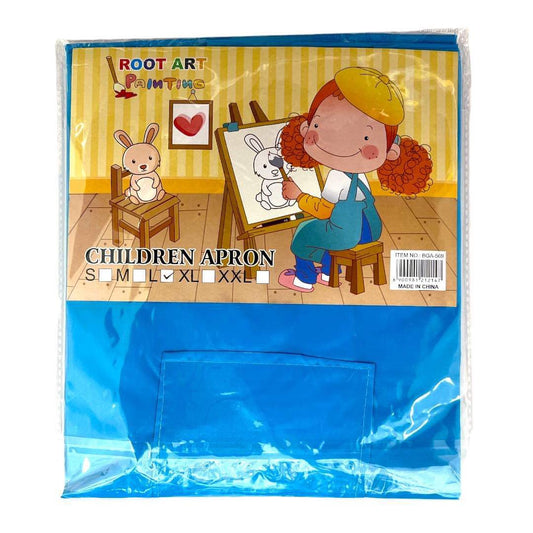 Children Painting Bib Blue Color Long Sleeve || صدرية اطفال للتلوين كم طويل لون ازرق