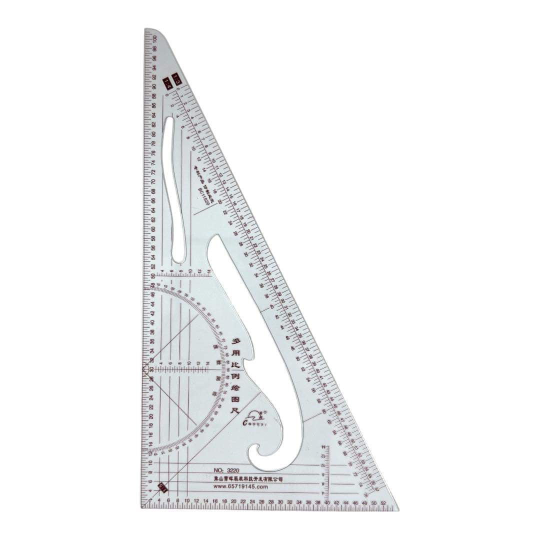 Engineering Triangle 90 Degrees Ruler || مسطرة هندسية مثلث ٩٠ درجة