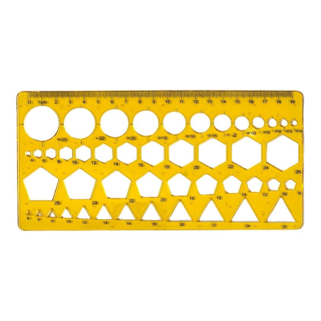 Engineering Geometric Drawing Stencil Template Ruler || مسطرة هندسية جيومترية ستنسل