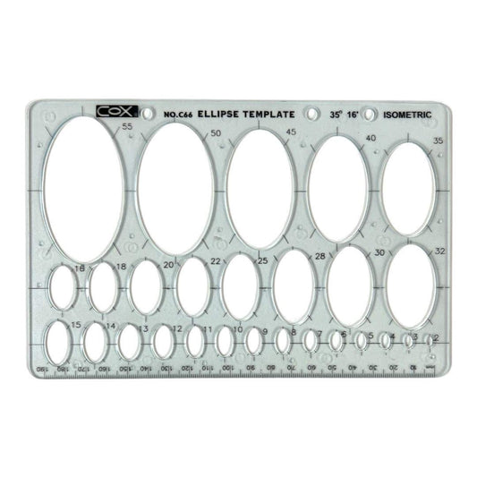 Engineering Cox Ellipse Template Stencil Ruler || مسطرة هندسية ستنسل اشكال بيضاوية