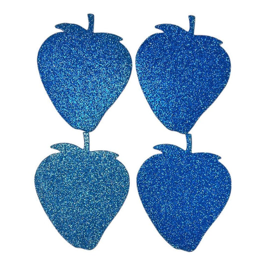 Strawberry Sticky Glitter Foam 4 Pack Blue Color || فراولة فوم زري لاصق لون ازرق باكيت ٤ حبة