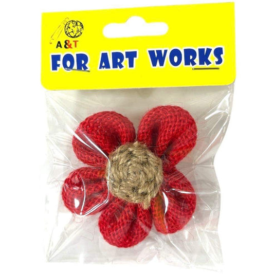 Burlap Flower Red Color || وردة اشغال يدوية خيش لون احمر