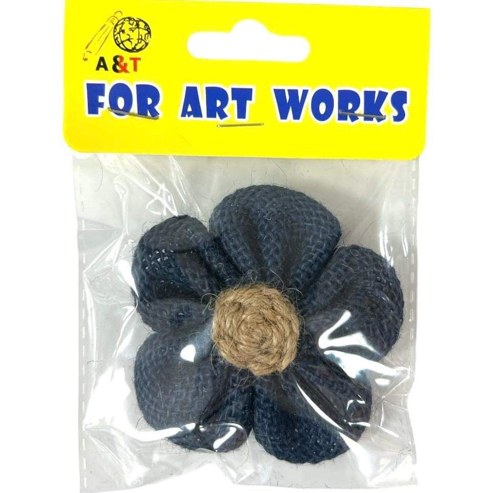 Burlap Flower Navy Color || وردة اشغال يدوية خيش لون كحلي