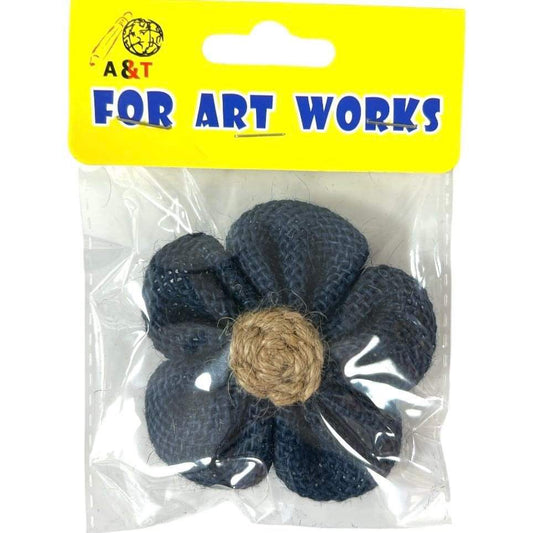 Burlap Flower Navy Color || وردة اشغال يدوية خيش لون كحلي