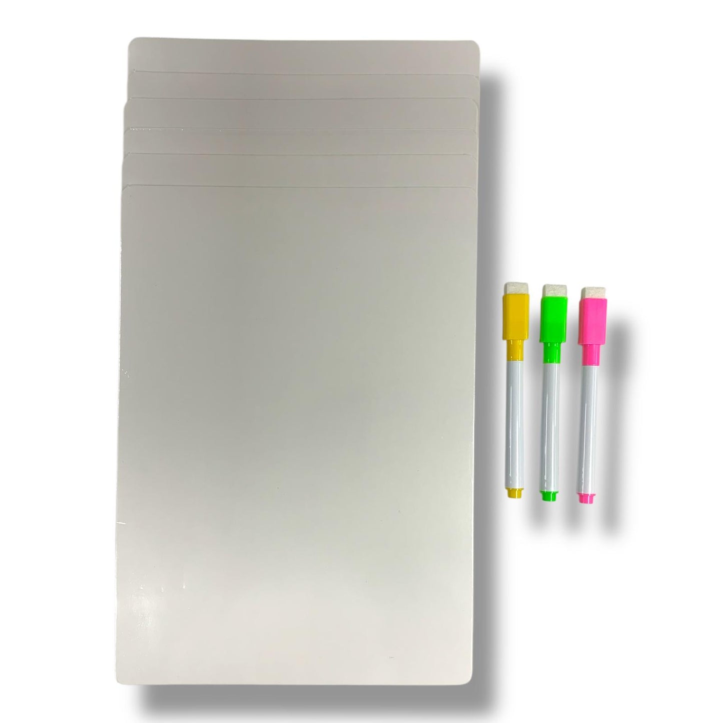 A&T Write and Erase Sticky White Board Package 6 Boards 3 Markers || مجموعة سبورة لاصقة اي اند تي ٦ صبورة ٣ قلم