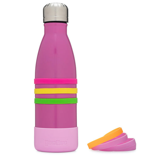 Yumbox Pacific Pink Aqua Water Bottle with Steel cap