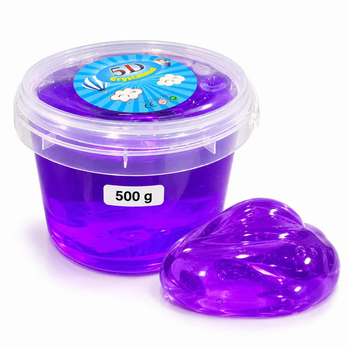 Clear Jelly Slime Bucket Purple 500 g || سطل سلايم جيلي شفاف بنفسجي 500 جرام