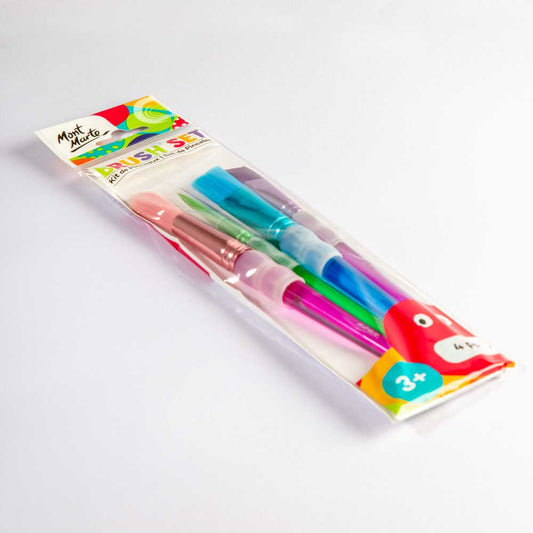 Mont Marte Kids Brush Set 4pc || فرش رسم مونت مارت 4 حبة للاطفال