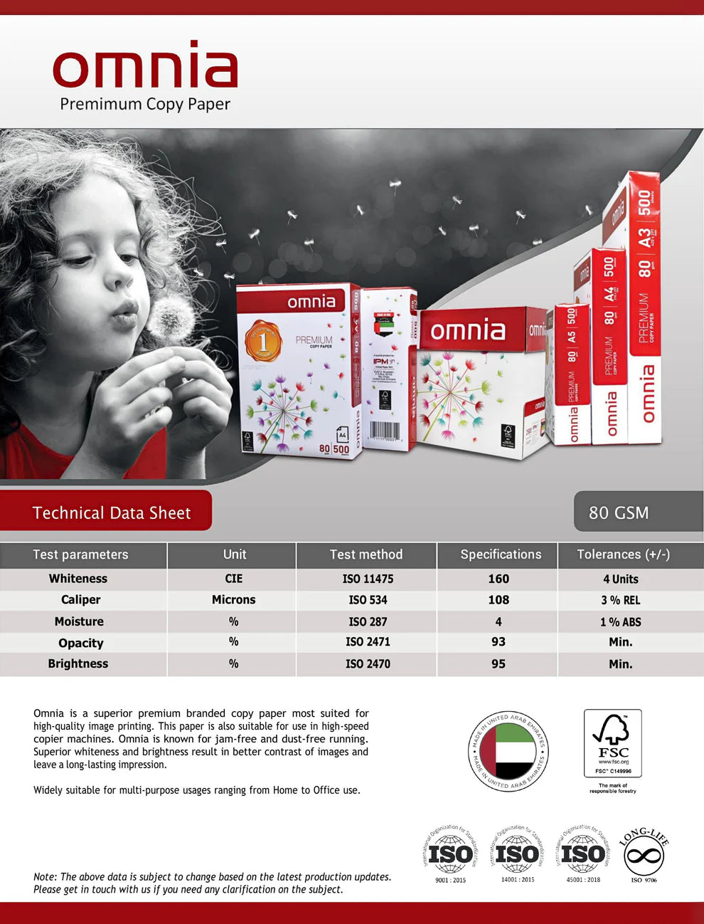 Omniya A4 Paper Pack 500 Sheets || ورق طباعه اي فور امنيا باكيت 500 ورقة