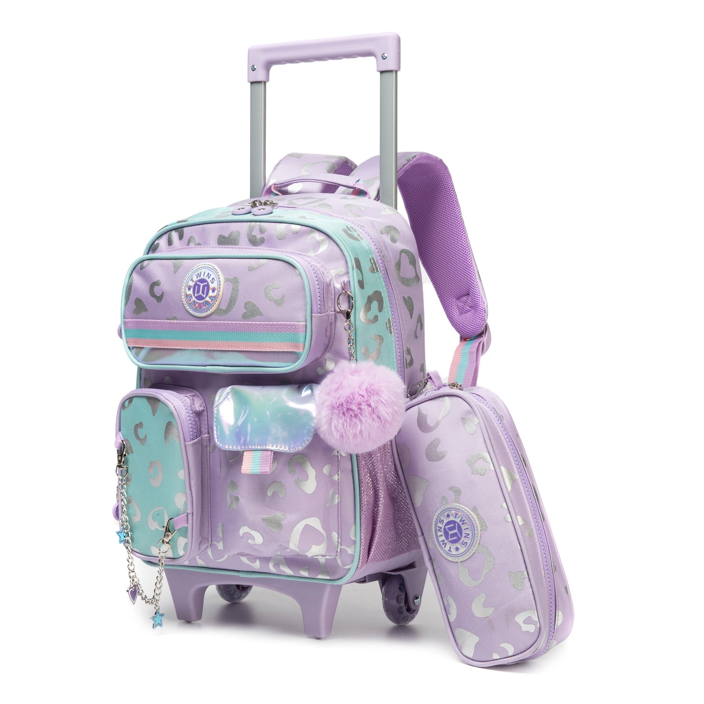14" Trolley Backpack 2PCS HEARTS TWINS || شنطة ترولي 14 انش 2 قطعه قلوب توينز