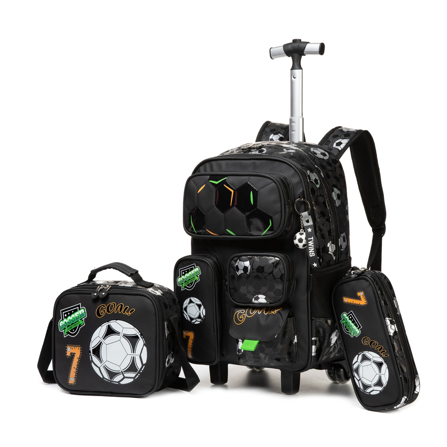 17" Trolley Backpack 3PCS GOAL TWINS || شنطة ترولي 17 انش 3 قطع جوول توينز