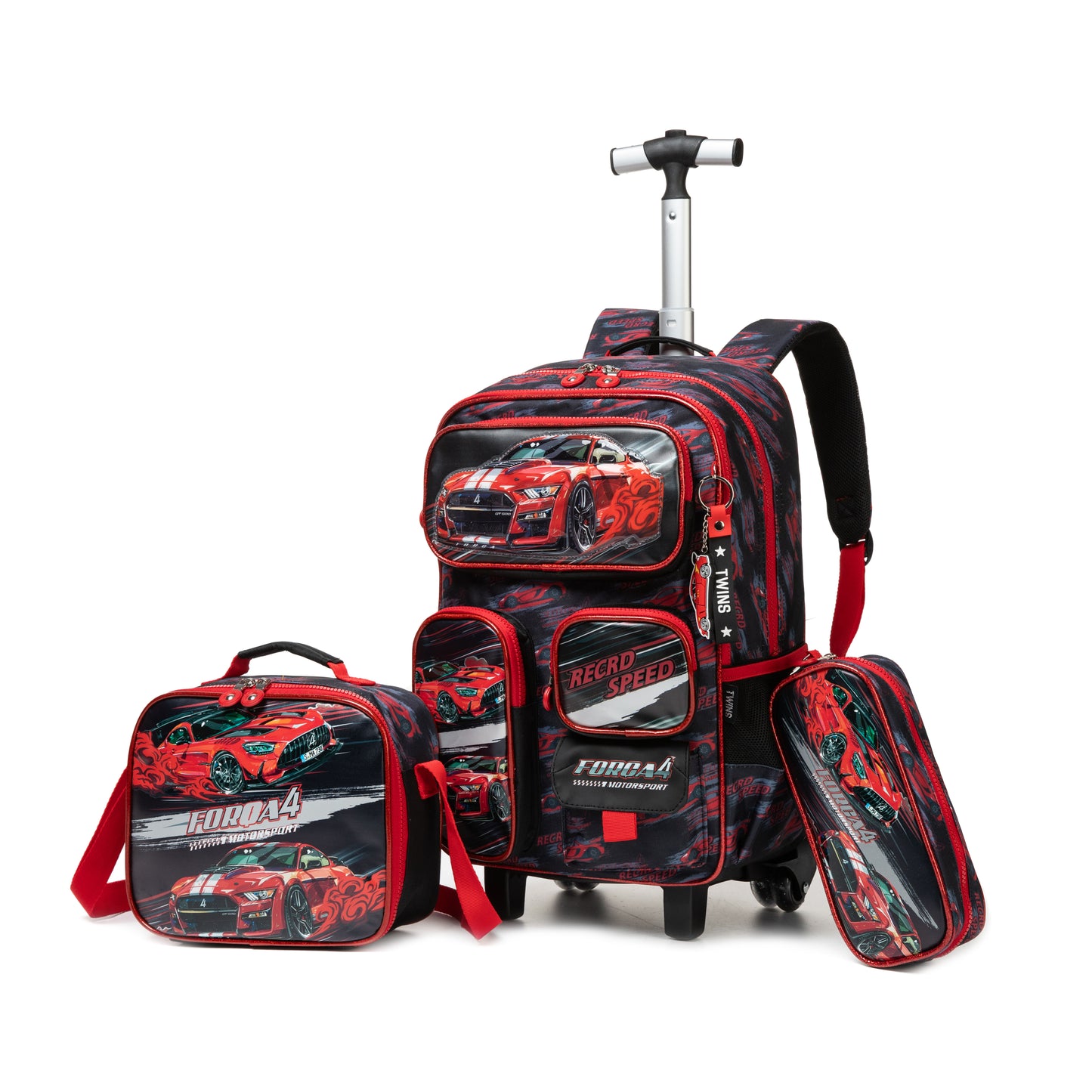 17" Trolley Backpack 3PCS FORCA4 TWINS || شنطة ترولي 17 انش 3 قطع سيارات توينز