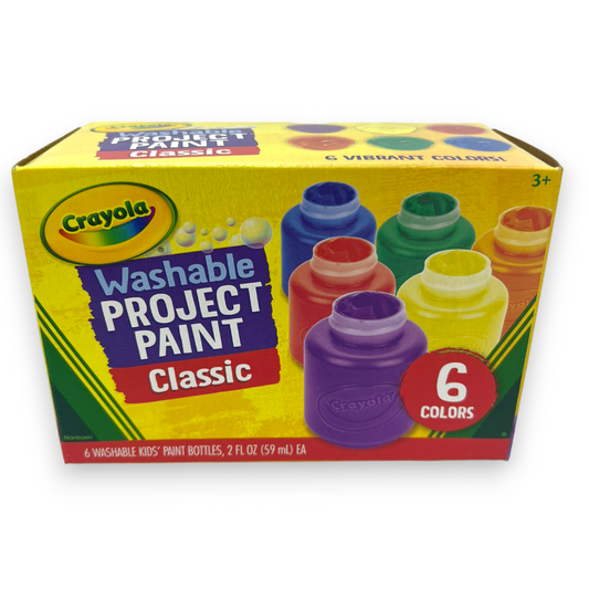 Crayola Washable Project Paint Classic 6 Colors || الوان كرايولا واشابل 6 لون اساسي